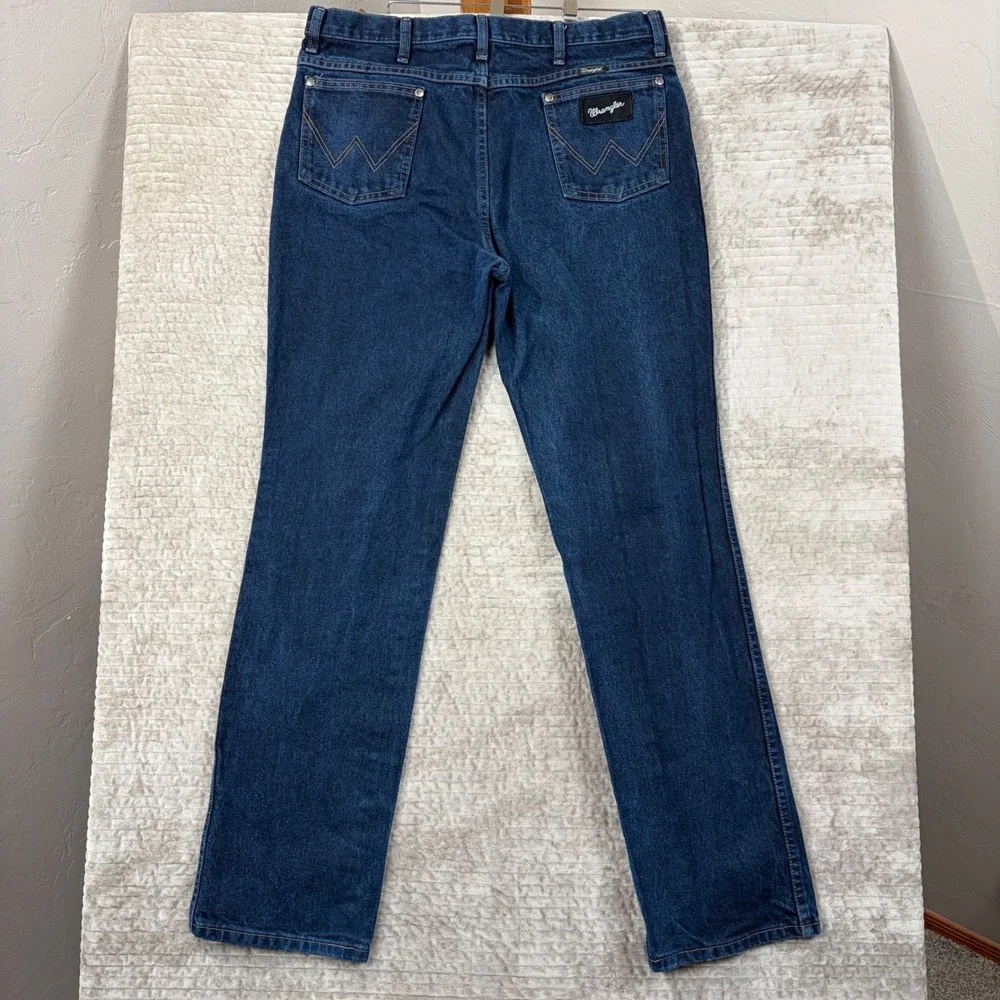 Wrangler 933SEDD Cowboy‎ Cut Slim Fit Jeans Mens 36x34 Dark Wash Indigo Denim